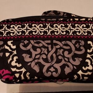Vera Bradley Black White Pink Patterned Cosmetic Pouch